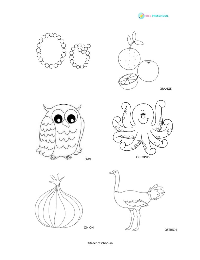 Alphabet letter O coloring