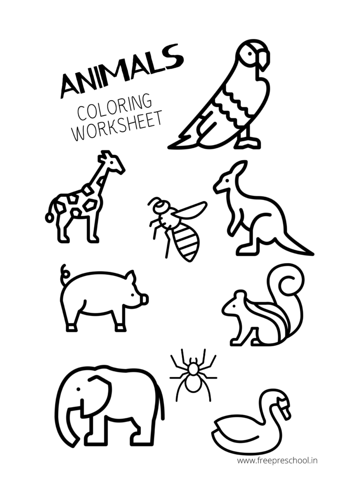 14+ Coloring Pages of Animals - Free Preschool