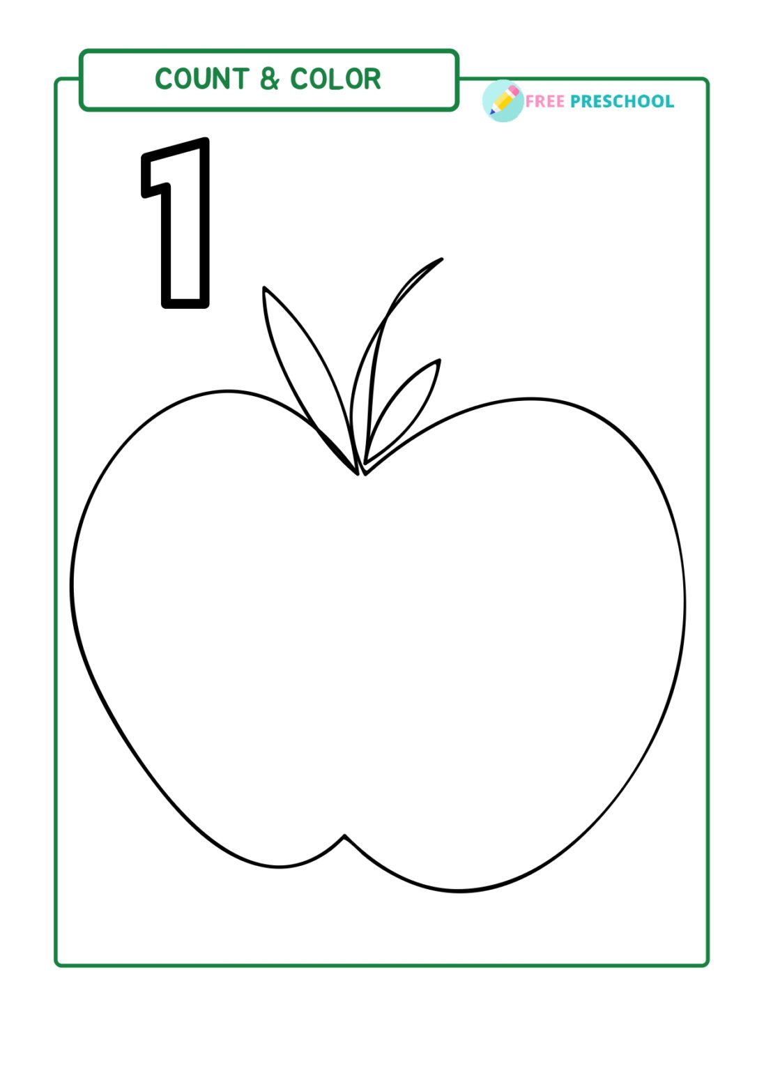 Number Count and Color Worksheets - Free Preschool