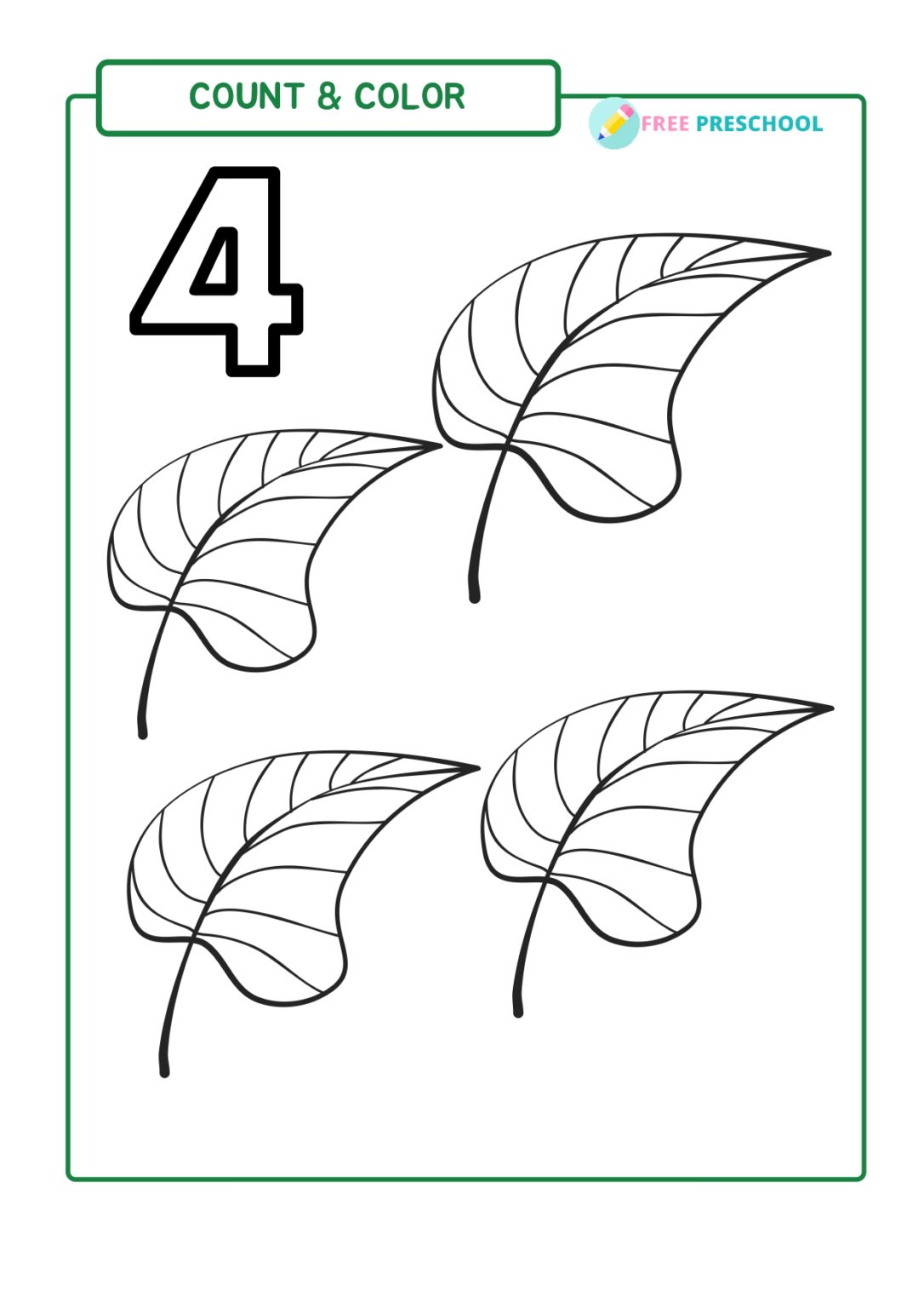 Number Count And Color Worksheets Free Preschool