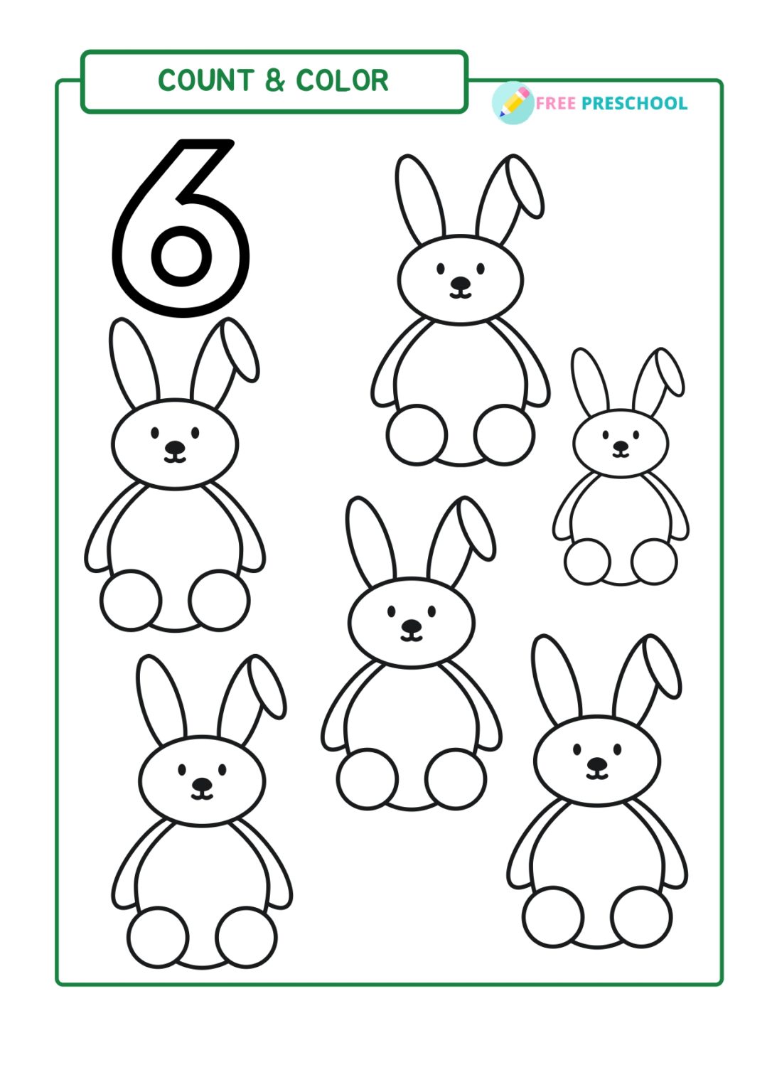 number count and color worksheets free preschool