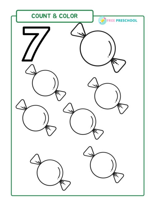 number count and color worksheets free preschool