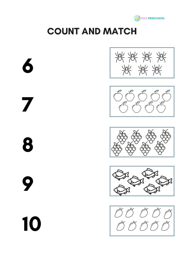 count-the-objects-and-match-with-the-given-numbers-math-worksheets