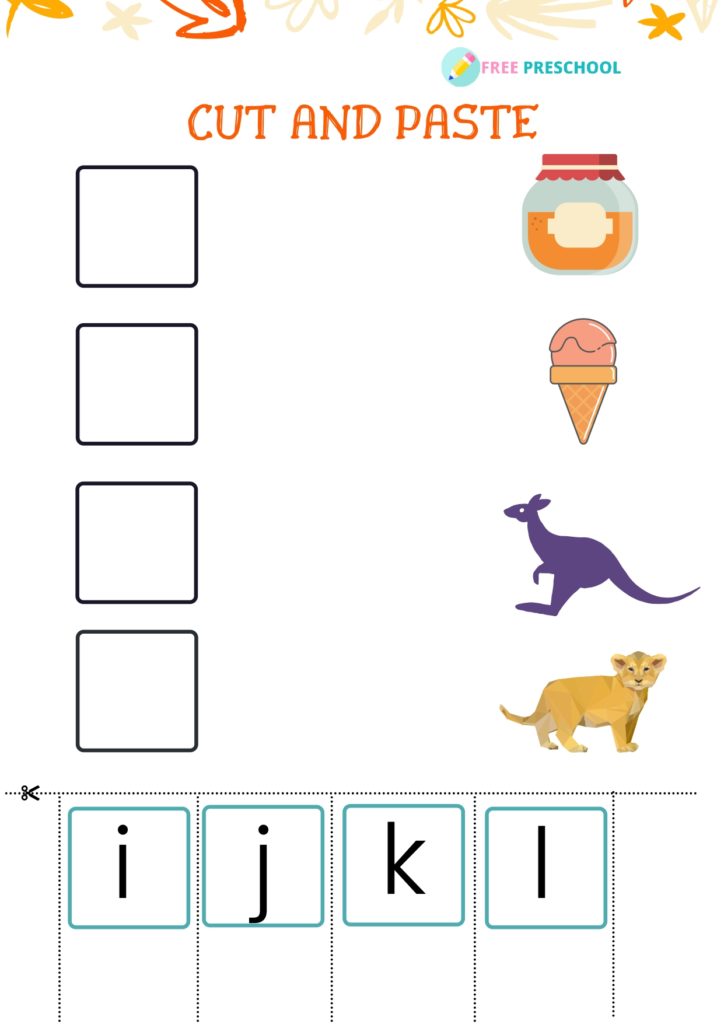 Cut and Paste Worksheet_i to l