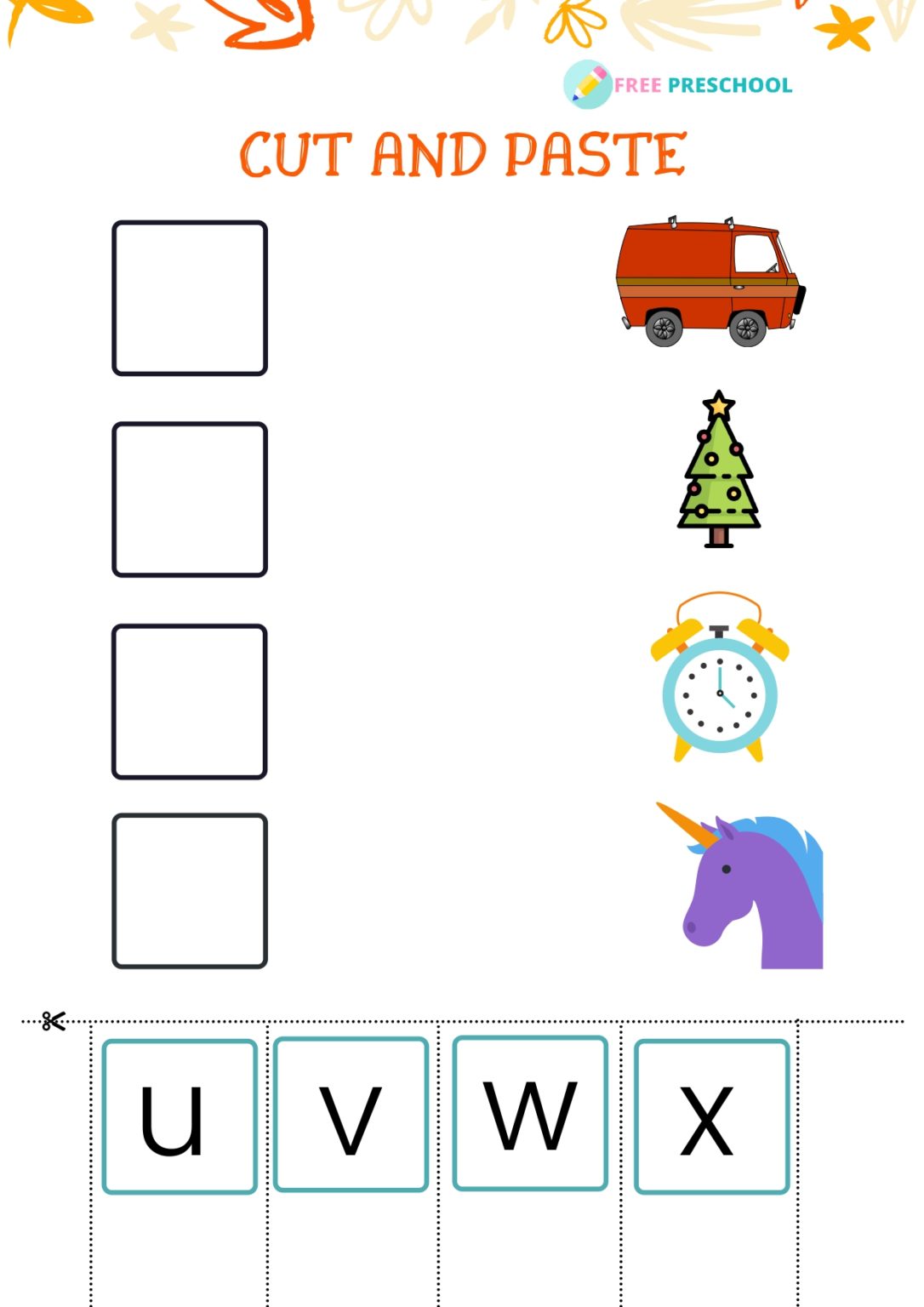 printable kindergarten worksheets cut and paste