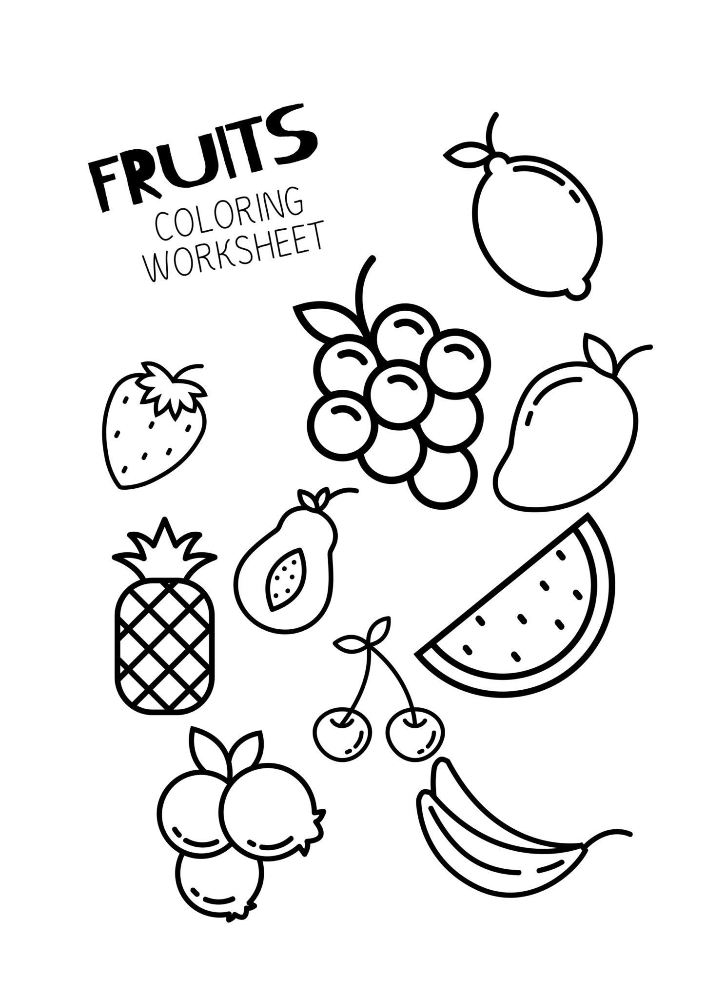 11+ Coloring Pages of Fruits - Free Preschool