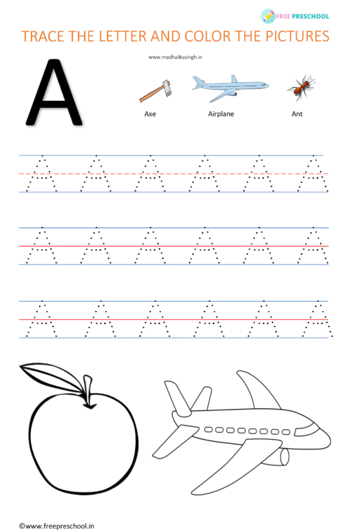 Alphabet Letter Aa Tracing