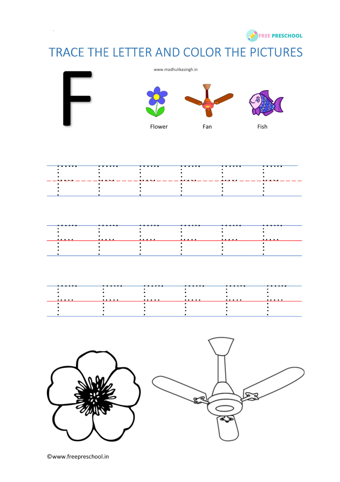 Alphabet Letter Tracing Ff - Free Preschool