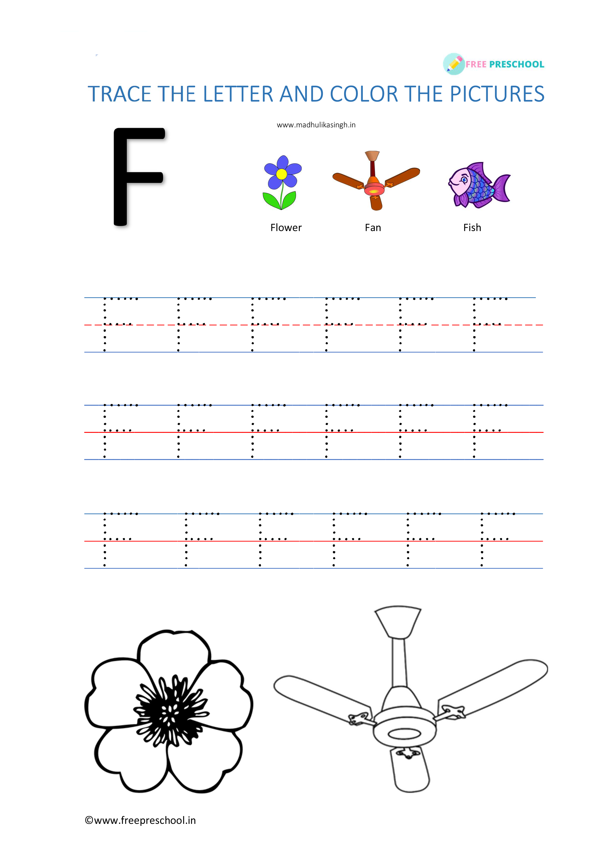 Alphabet Letter Tracing Ff