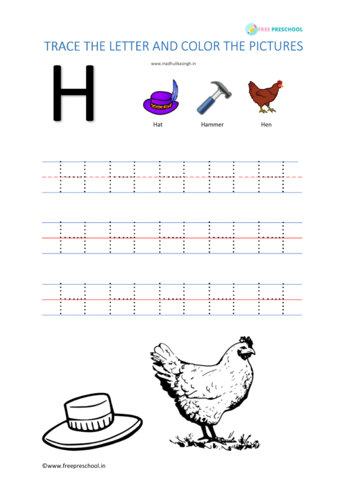 Alphabet Letter Tracing Hh
