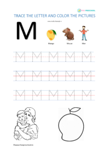 alphabet tracing letter mm free preschool