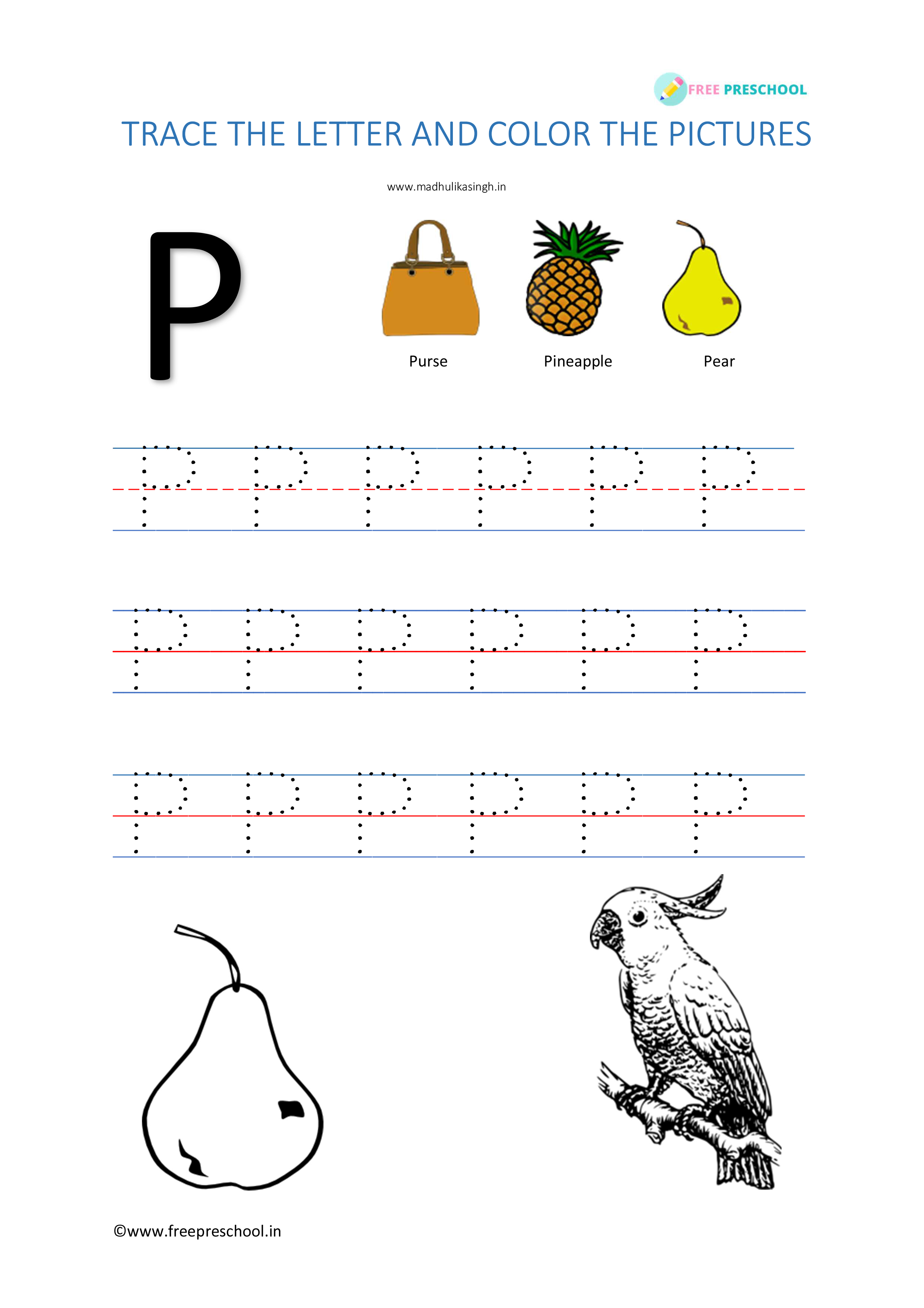 Alphabet Tracing Letter Pp