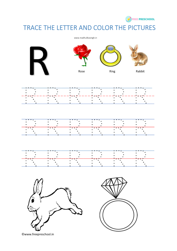 Alphabet Tracing Letter Rr