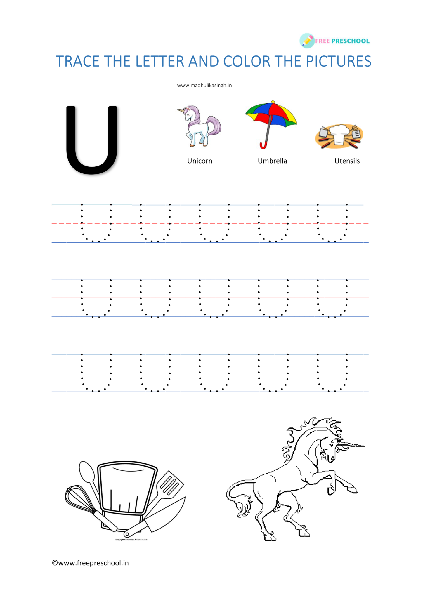 Letter Uu Worksheet Tagalog