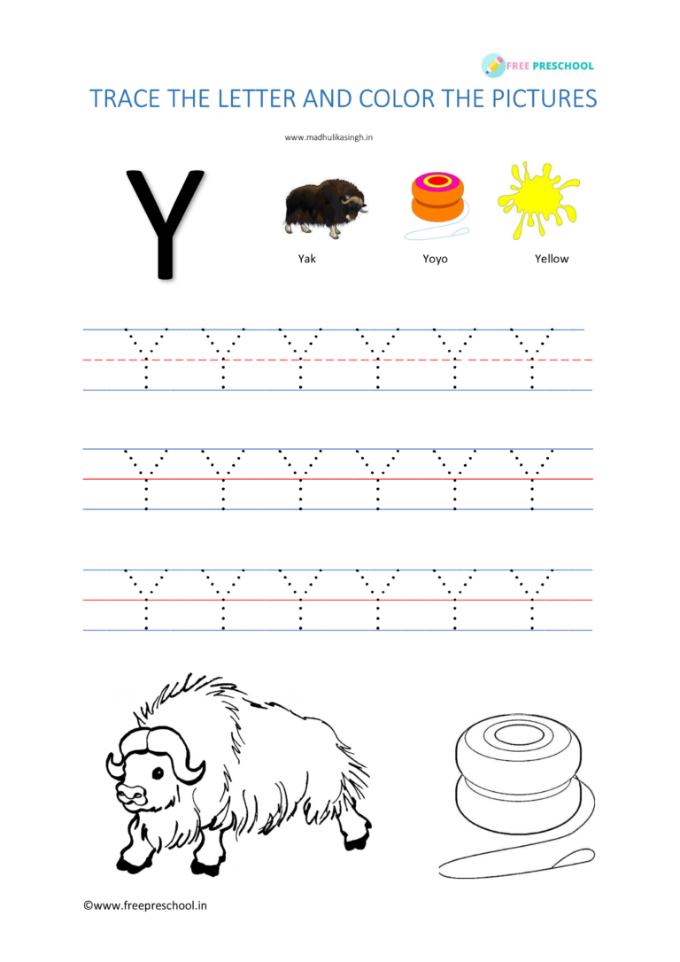 Alphabet Tracing Letter Yy - Free Preschool