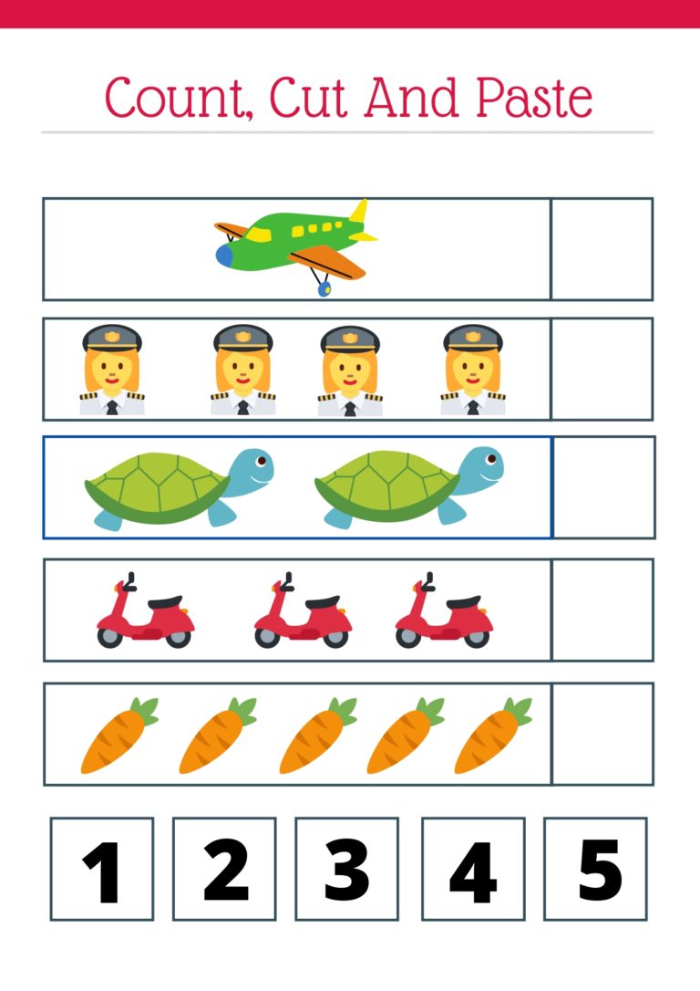 Number Cut and Paste Worksheets for Preschool - Free Preschool