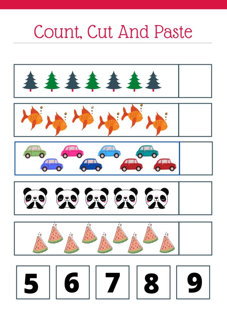 Counting 1 20 Interactive Worksheet Number Cut And Paste Worksheets For Preschool Free 