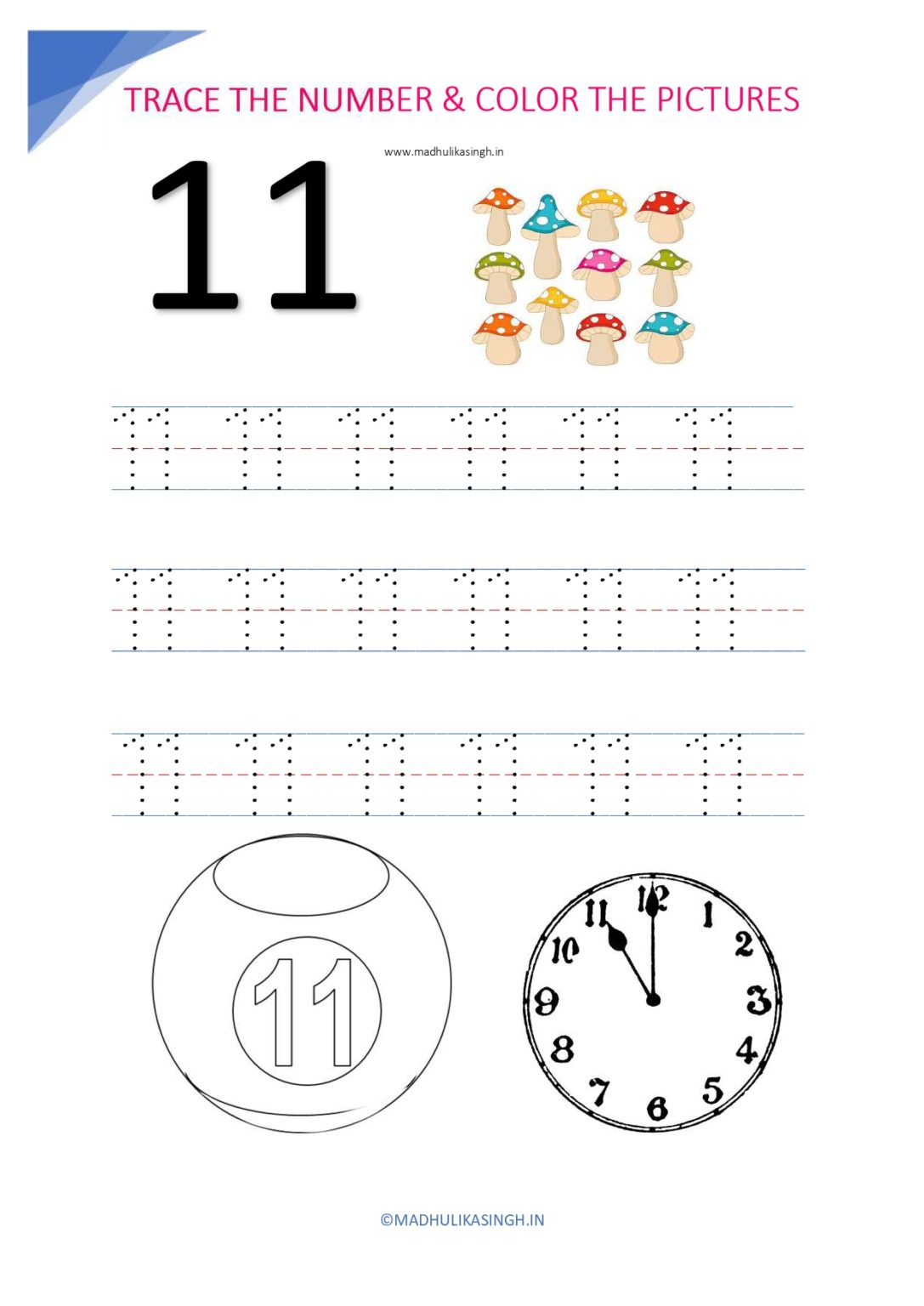printable number tracing worksheets 1 12 free preschool