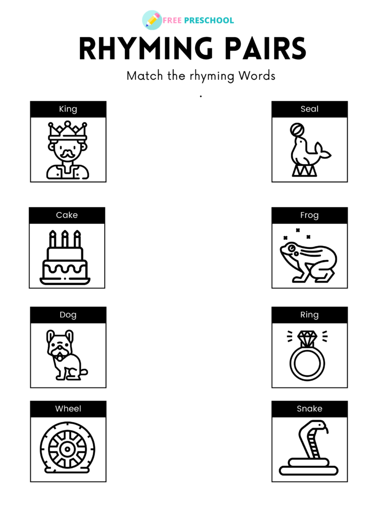 Rhyming Words Printable Worksheets - Free Preschool