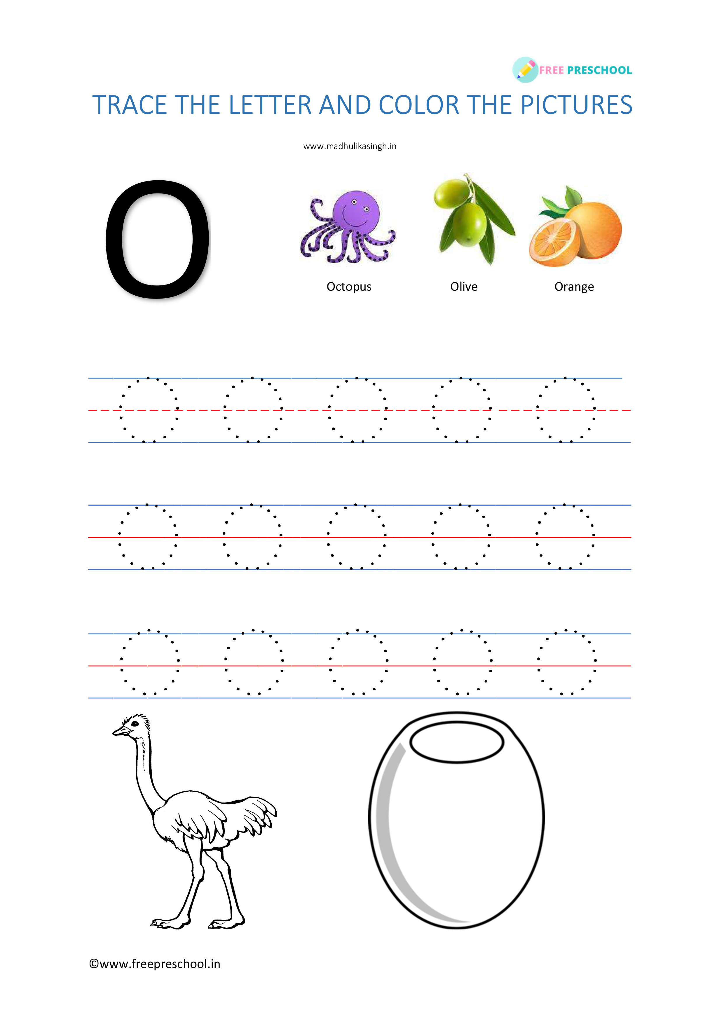 Alphabet Tracing Letter Oo Free Preschool