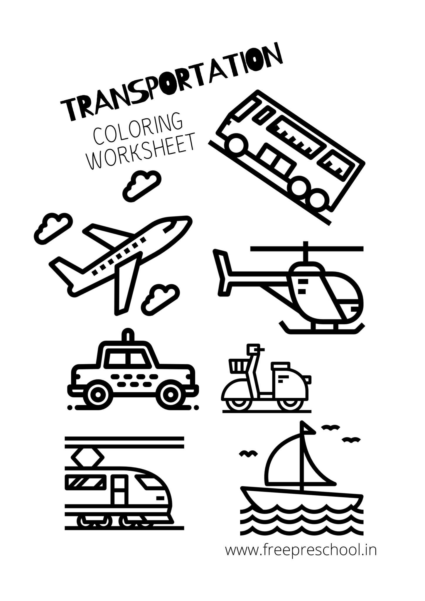 6+ Coloring Pages of Transportation - Free Preschool