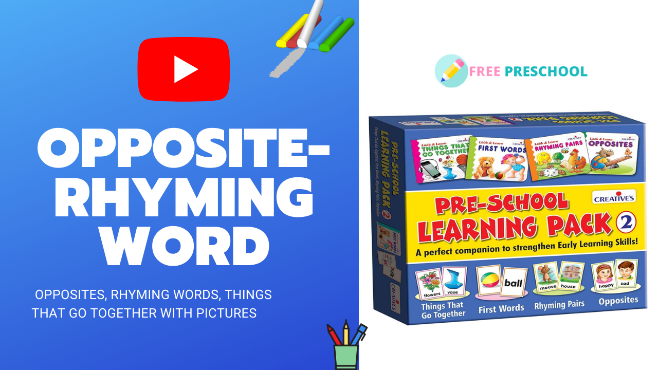 Opposite and Rhyming Words with Pictures 4 Matching Games for Kids