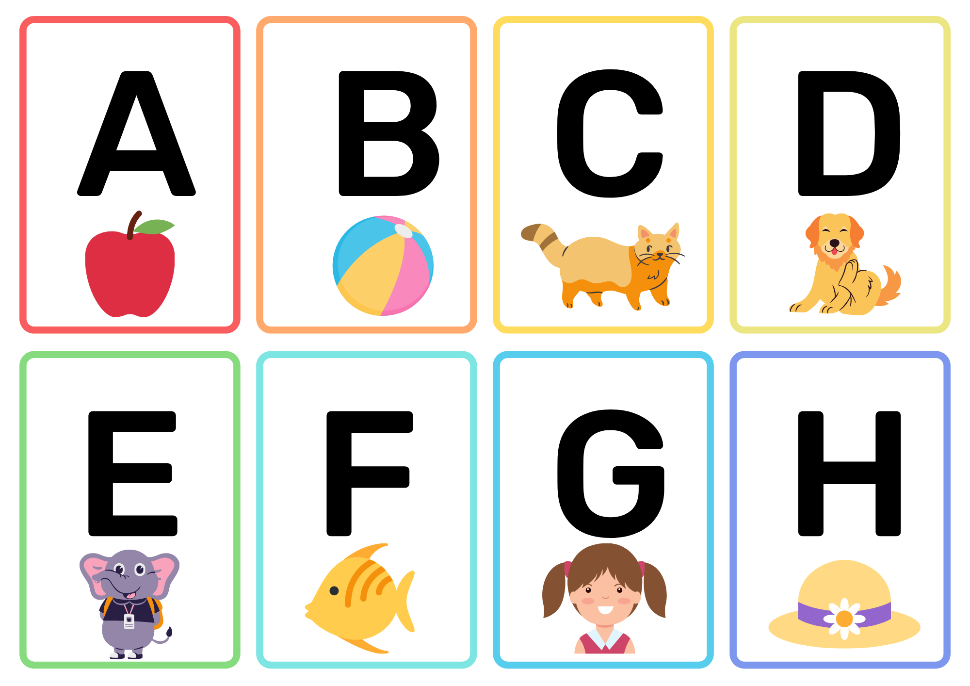 Alphabet Picture Cards Free Printable Printable Templates