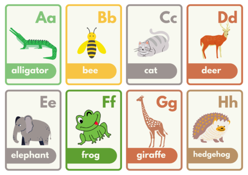 Animal Flash Cards A To Z Free Preschool