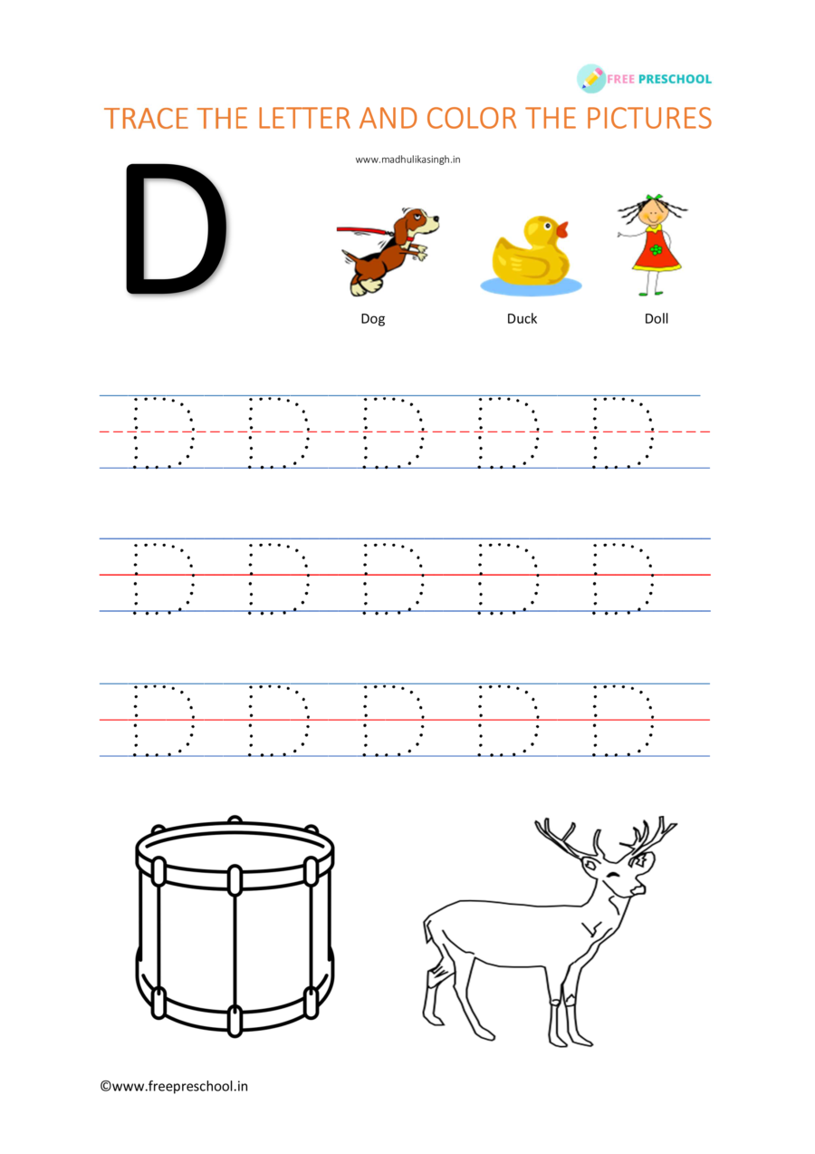 Alphabet Letter Tracing Dd
