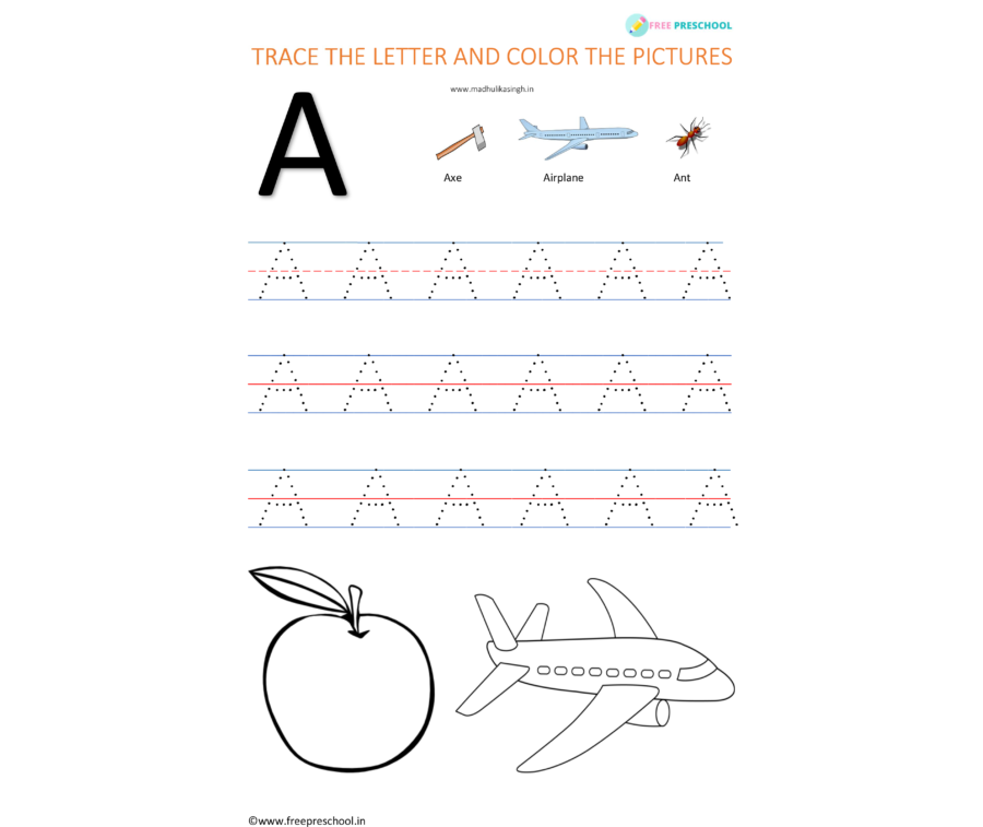 Alphabet Letter Aa Tracing