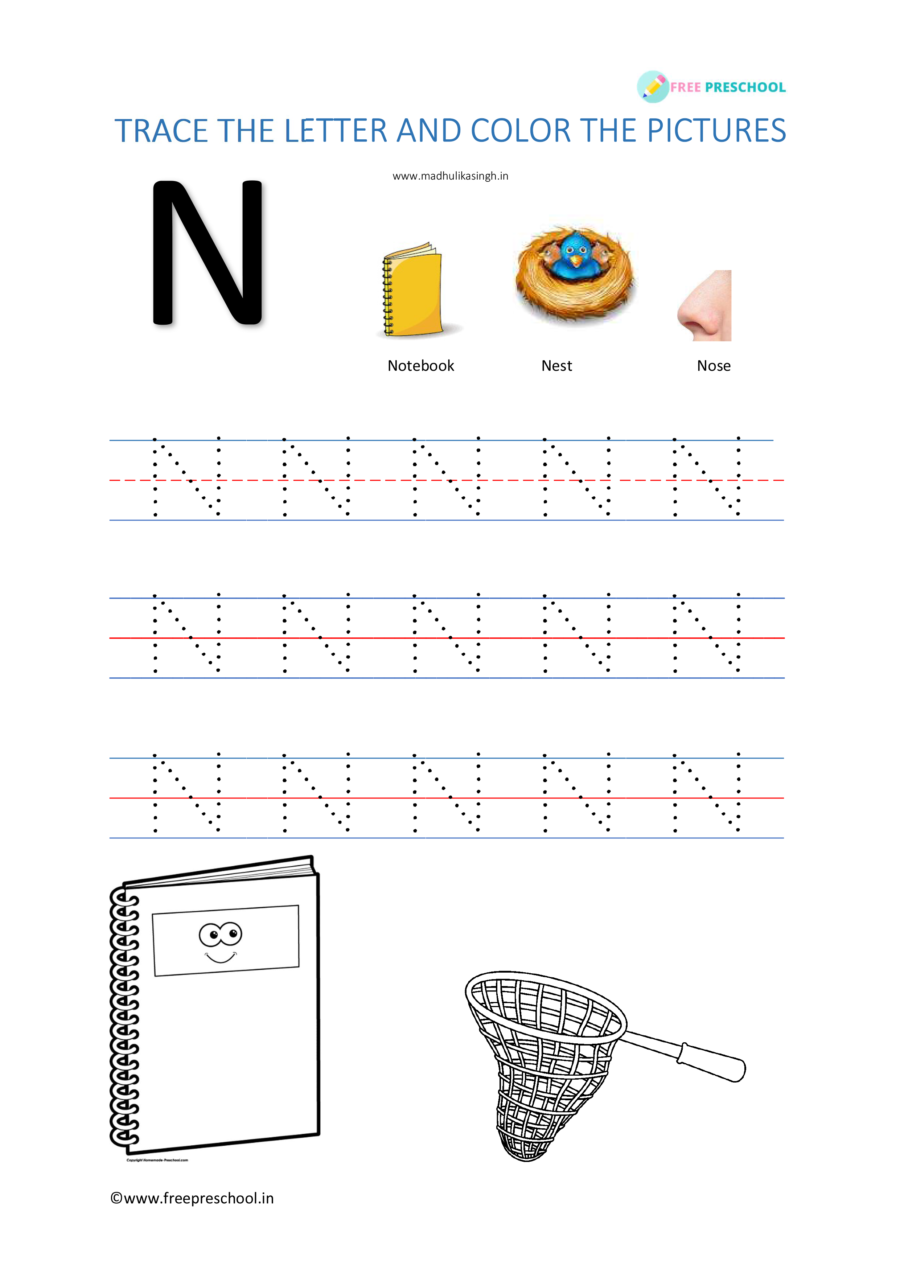 Alphabet Tracing Letter Nn