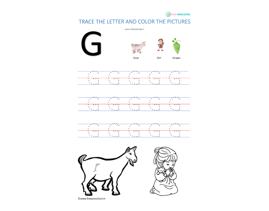 Alphabet Letter Tracing Gg